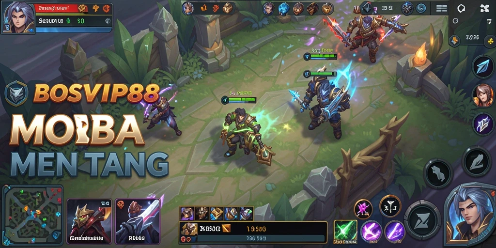 Tampilan gameplay seru dalam pertarungan MOBA.