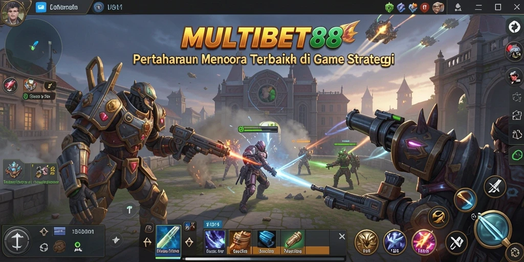 Tampilan gameplay MULTIBET88 yang seru dalam pertempuran Tower Defense.