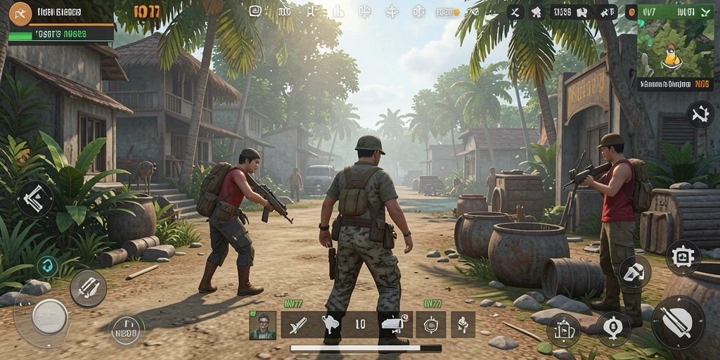 Tampilan screenshot NV77 menunjukkan gameplay simulasi kehidupan yang menarik.
